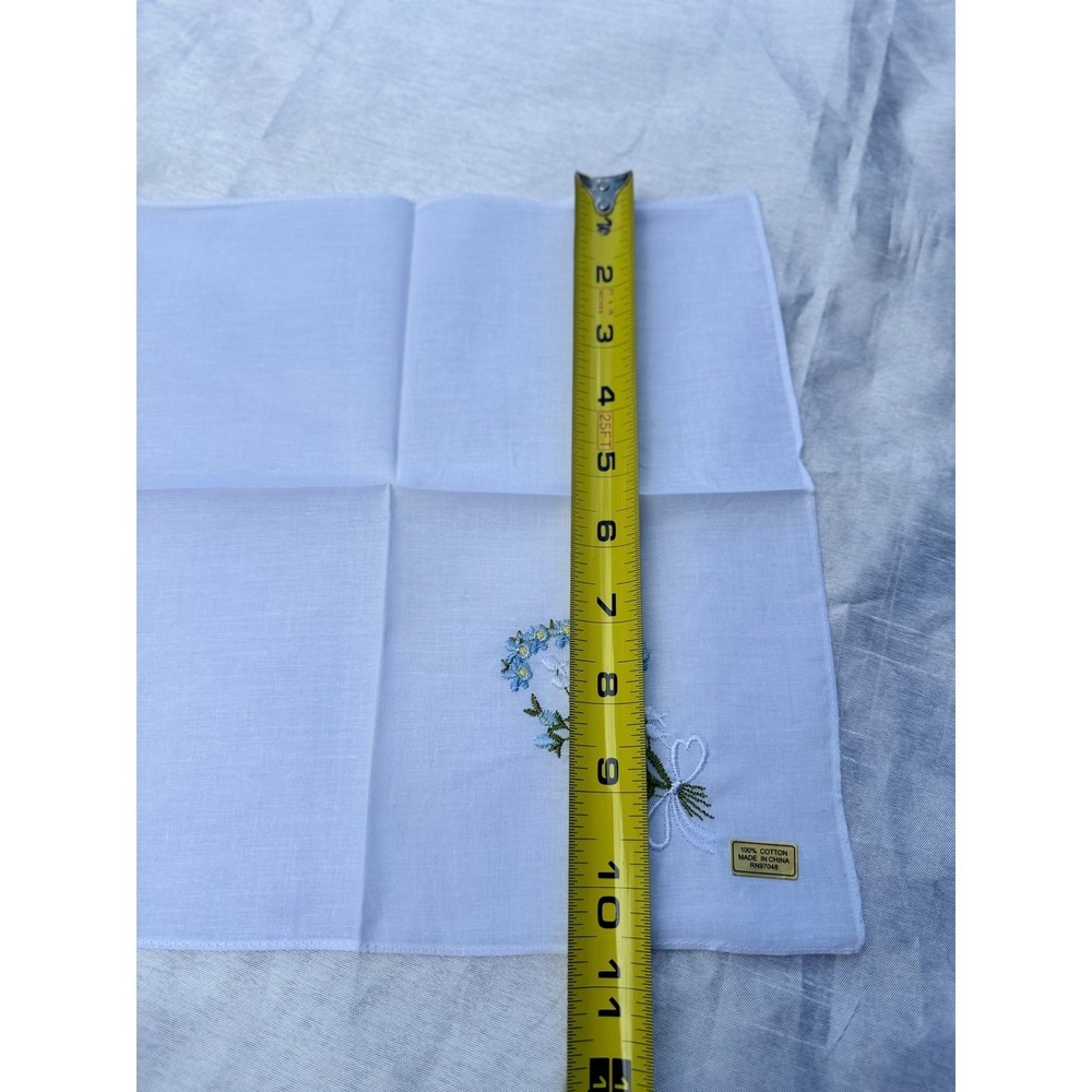Vermont Country Store Women's Cotton Handkerchiefs 12 Pack Floral Blue 11x11 - Picture 8 of 13